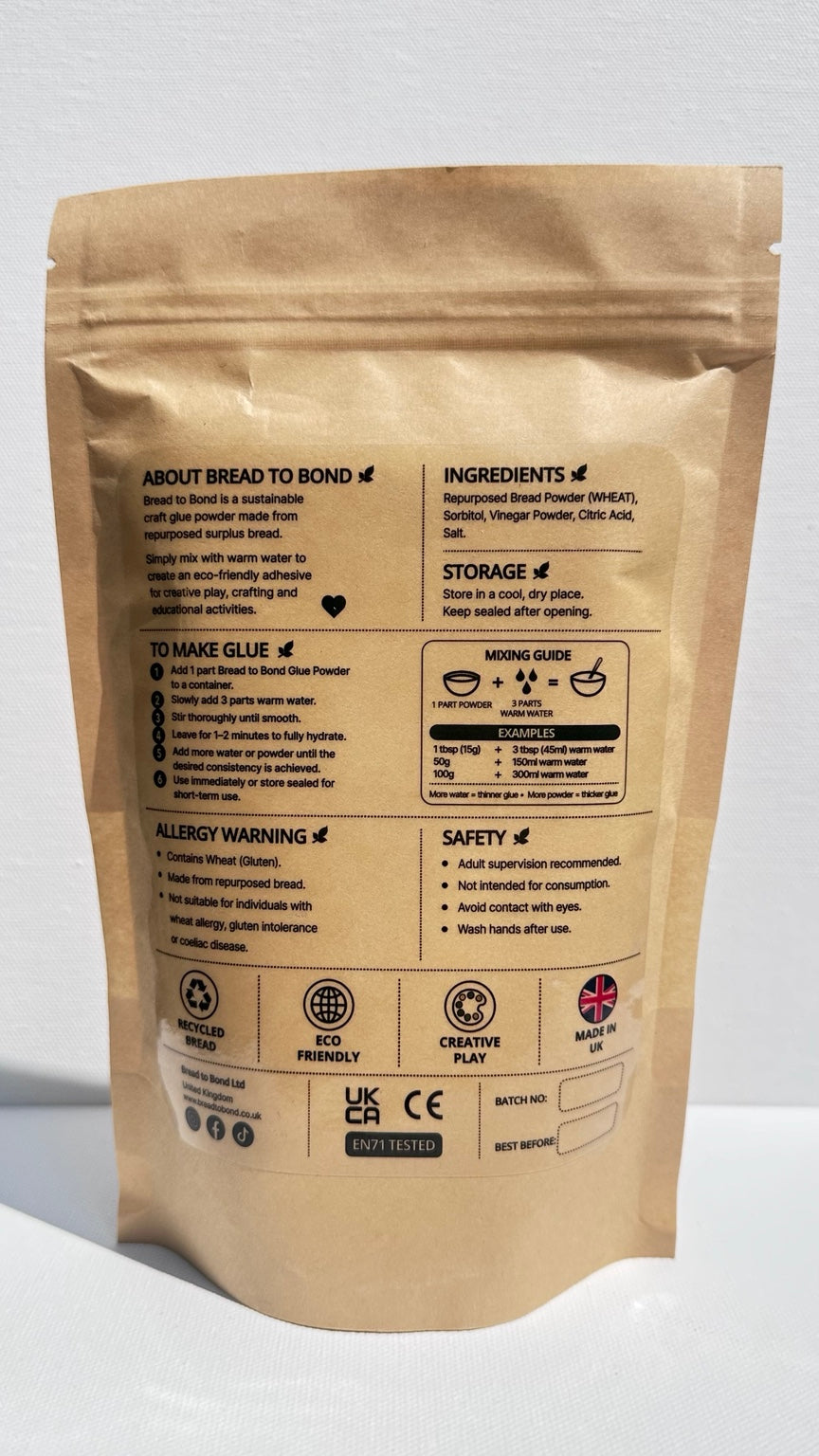 Bread to Bond Eco Craft Glue Powder | 500g