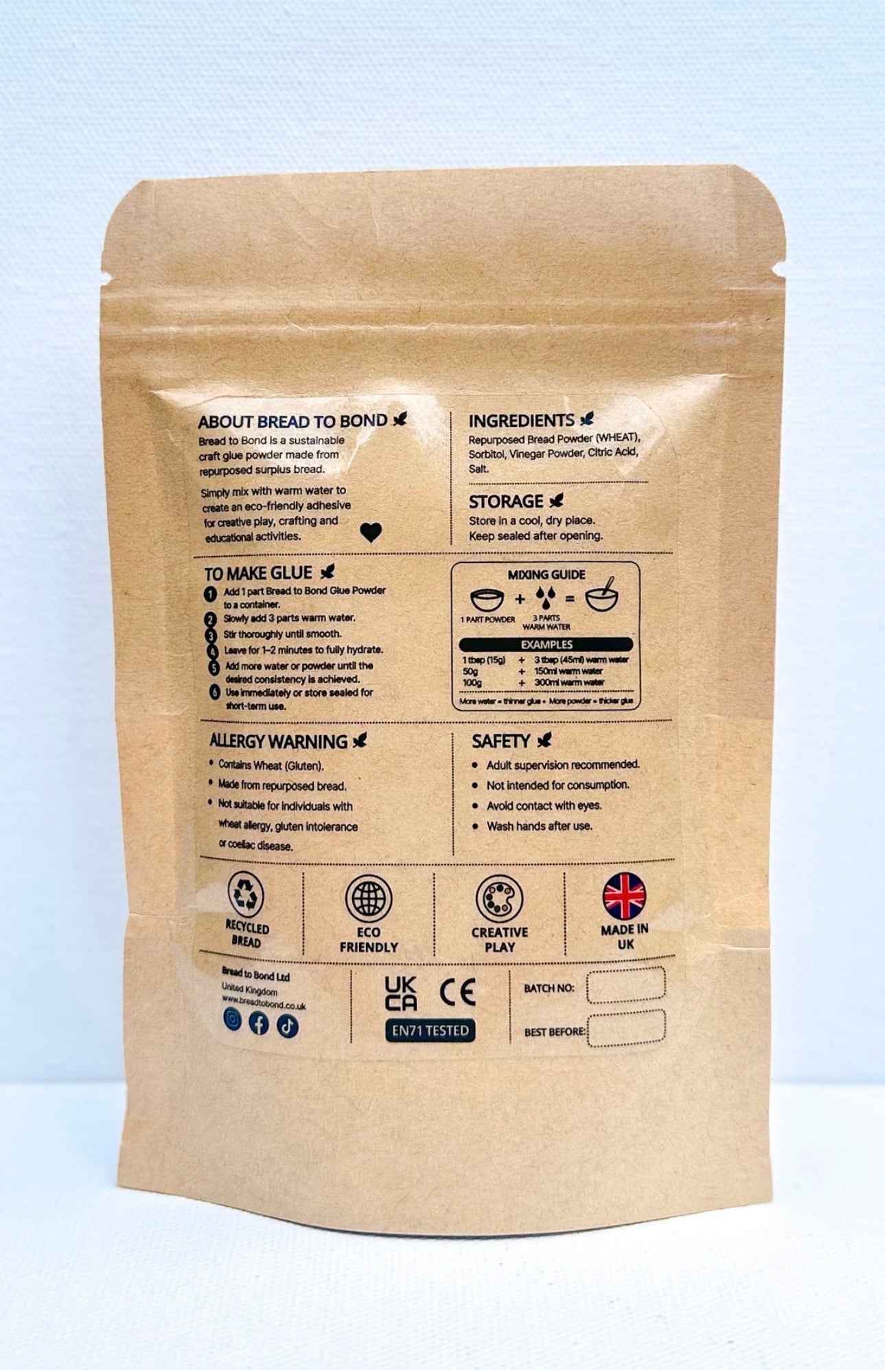 Bread to Bond Eco Craft Glue Powder | 100g
